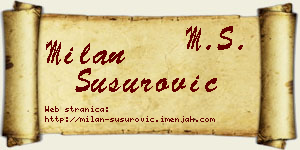 Milan Susurović vizit kartica
